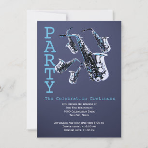 Saxophone Music Bar Mitzvah Reception Kaart