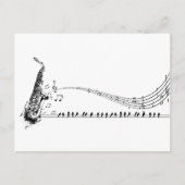 Saxophone Music Briefkaart (Voorkant)