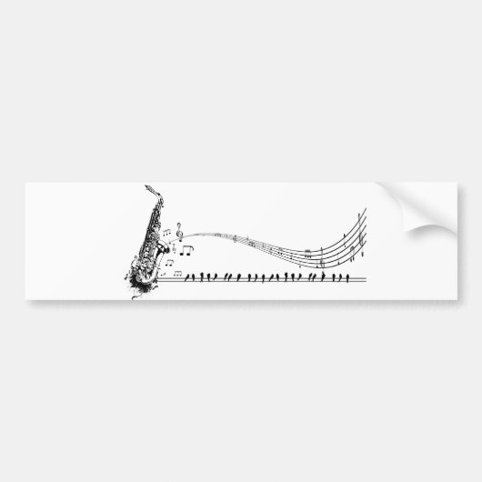 Saxophone Music Bumpersticker (Voorkant)