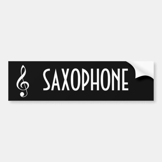 Saxophone Music Bumpersticker Gift (Voorkant)