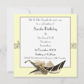 Saxophone Music Design Invitation Kaart (Achterkant)