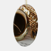 Saxophone Music Gold Gloss Notenblatt Keys Keramisch Ornament (Rechts)