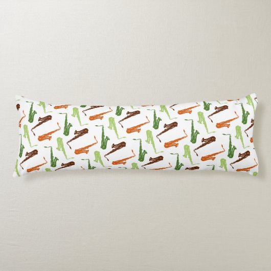 Saxophone Music Instrument Jazz Band Musical Lichaamskussen (Voorkant)