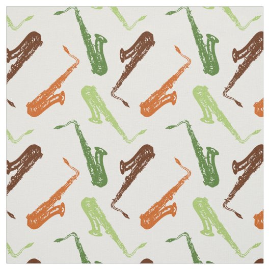 Saxophone Music Instrument Jazz Band Musical Stof (Swatch)