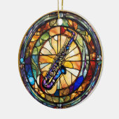 Saxophone Music Instrument Keramisch Ornament (Links)