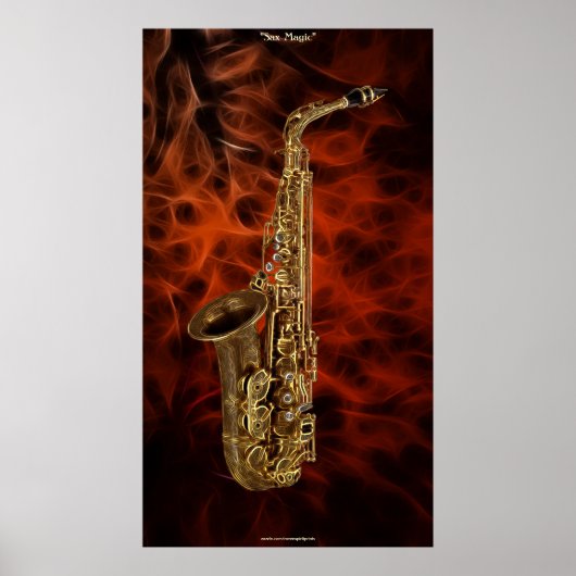 SAXOPHONE Music Lover Fractal Art Poster (Voorkant)