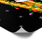 Saxophone Music Lover Xmas Lights Santa Saxophone  Poster (Hoek)