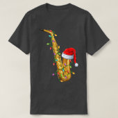 Saxophone Music Lover Xmas Santa Hat Saxophone Chr T-shirt (Design voorkant)