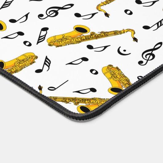 Saxophone Music Note Pattern Bureaumat (Hoek)