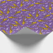 Saxophone Music Note Pattern Cadeaupapier (Hoek)