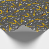 Saxophone Music Note Pattern Cadeaupapier (Hoek)