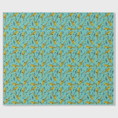Saxophone Music Note Pattern Cadeaupapier (Vlak)