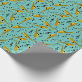 Saxophone Music Note Pattern Cadeaupapier (Hoek)