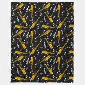 Saxophone Music Note Pattern Fleece Deken (Voorkant)