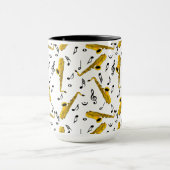 Saxophone Music Note Pattern Mok (Midden)