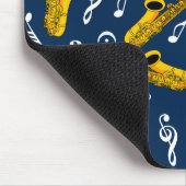 Saxophone Music Note Pattern Muismat (Hoek)