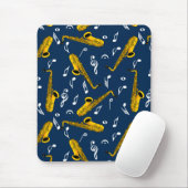 Saxophone Music Note Pattern Muismat (Met muis)