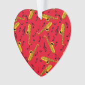 Saxophone Music Note Pattern Ornament (voorkant)