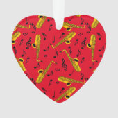 Saxophone Music Note Pattern Ornament (voorkant)