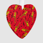 Saxophone Music Note Pattern Ornament (voorkant)