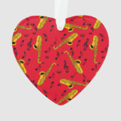 Saxophone Music Note Pattern Ornament (achterkant)