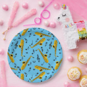 Saxophone Music Note Pattern Papieren Bordje (Feest)