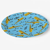 Saxophone Music Note Pattern Papieren Bordje (Gekanteld)