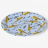 Saxophone Music Note Pattern Papieren Bordje (Gekanteld)