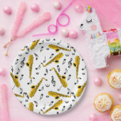 Saxophone Music Note Pattern Papieren Bordje (Feest)