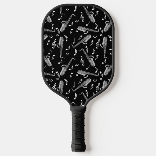 Saxophone Music Note Pattern Pickleball Paddle (Voorkant)