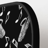 Saxophone Music Note Pattern Pickleball Paddle (Links Detail)