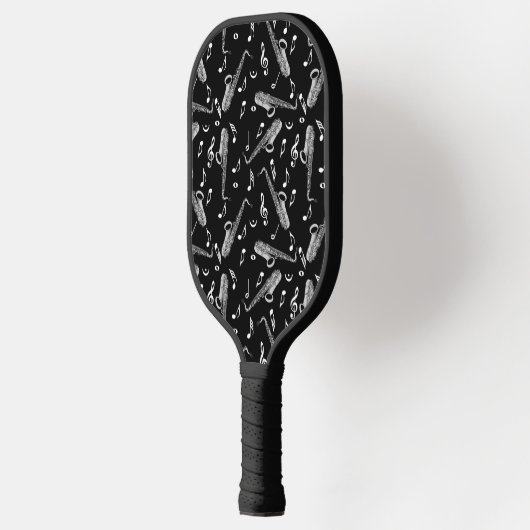 Saxophone Music Note Pattern Pickleball Paddle (Links)