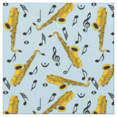 Saxophone Music Note Pattern Stof (Close Up)