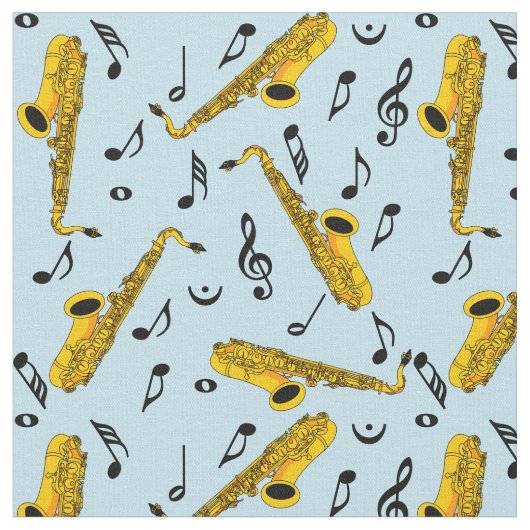 Saxophone Music Note Pattern Stof (Close Up)