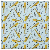 Saxophone Music Note Pattern Stof (Swatch)