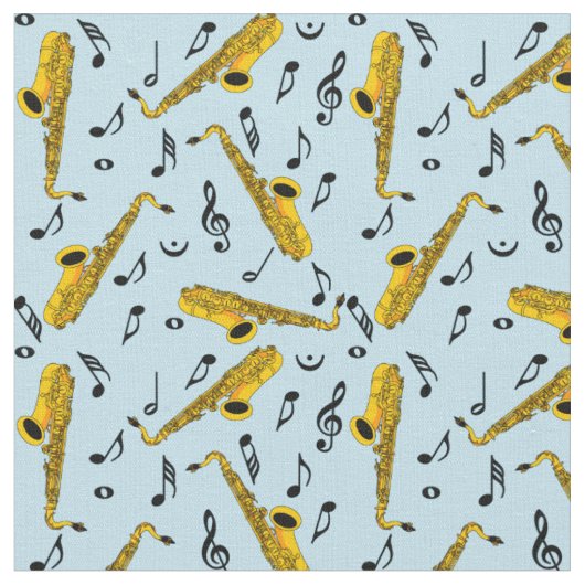 Saxophone Music Note Pattern Stof (Close Up)