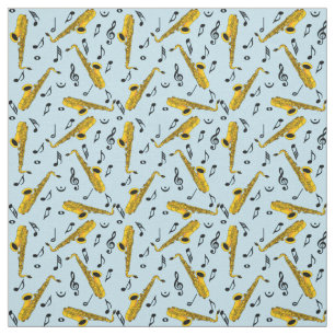 Saxophone Music Note Pattern Stof