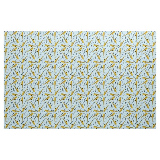 Saxophone Music Note Pattern Stof (Fat Quarter)