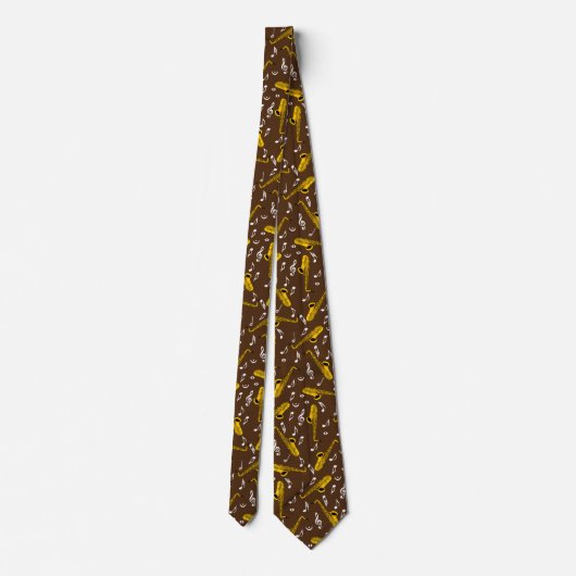 Saxophone Music Note Pattern Stropdas (Achterkant)