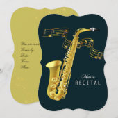 Saxophone Music Overweging Uitnodiging (Voorkant / Achterkant)