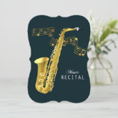 Saxophone Music Overweging Uitnodiging (Staand voorkant)