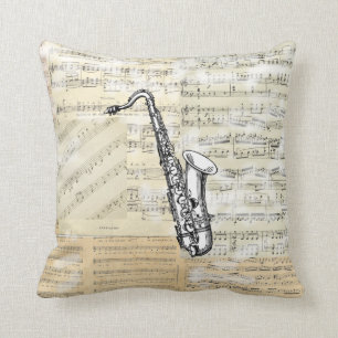  Saxophone Music Pillow Kussen