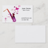 Saxophone Music Teacher freelance Music tutor Visitekaartje (Voorkant / Achterkant)