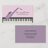 Saxophone Music Teacher Piano Keyboard Musicus Visitekaartje (Voorkant / Achterkant)