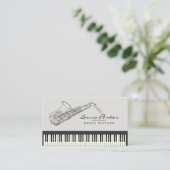 Saxophone Music Teacher Piano Keyboard Musicus Visitekaartje (Staand voorkant)