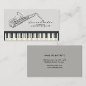 Saxophone Music Teacher Piano Keyboard Musicus Visitekaartje (Voorkant / Achterkant)
