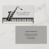 Saxophone Music Teacher Piano Keyboard Musicus Visitekaartje (Voorkant / Achterkant)