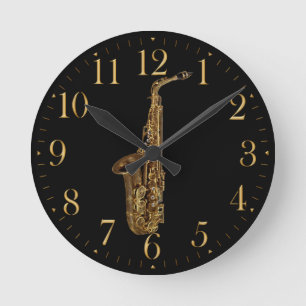 Saxophone Music Thed Wall Clock Ronde Klok