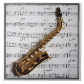 Saxophone Music Tile Tegeltje (Voorkant)