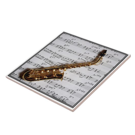 Saxophone Music Tile Tegeltje (Zijkant)